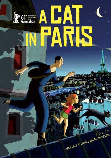 فيلم الجريمة و الالغاز و الانمى A Cat in Paris 2010 DVDRip مترجم " مرشح للأوسكار"